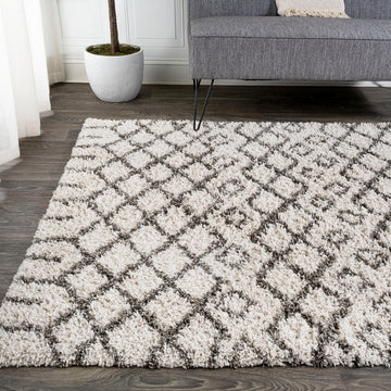 Algaida Moroccan Diamond Shag Area Rug